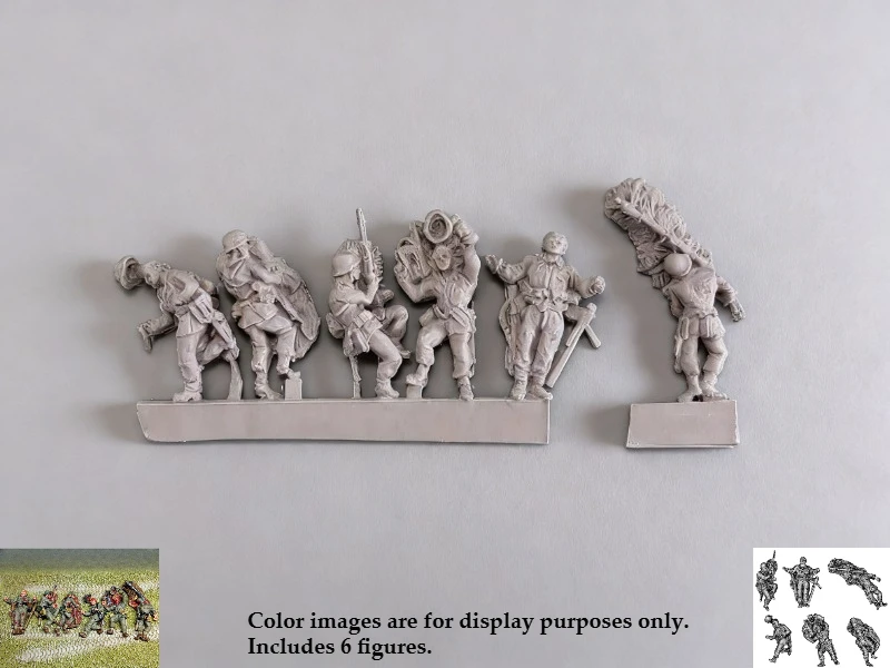 

1/72 Scale Diecast Resin Figure Model Kit WWII German Casualties 6 Figures Unpainted