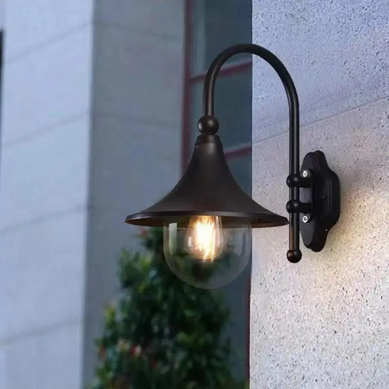 

Black Outdoor wall lamps simple country garden villa aisle balcony hallway lighting fixtures