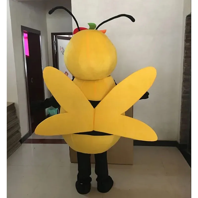 Disfraz de Mascota de abeja, disfraz de personaje de dibujos animados para actuación en escenario, fiesta de cumpleaños, Cosplay publicitario