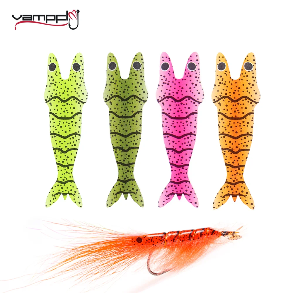 Vampfly 2/4 sheets Realistic Shrimp Skin Thin Film Wrap Prawn Scud Nymph Backing Body Fishing Lure Bait Fly Tying Material