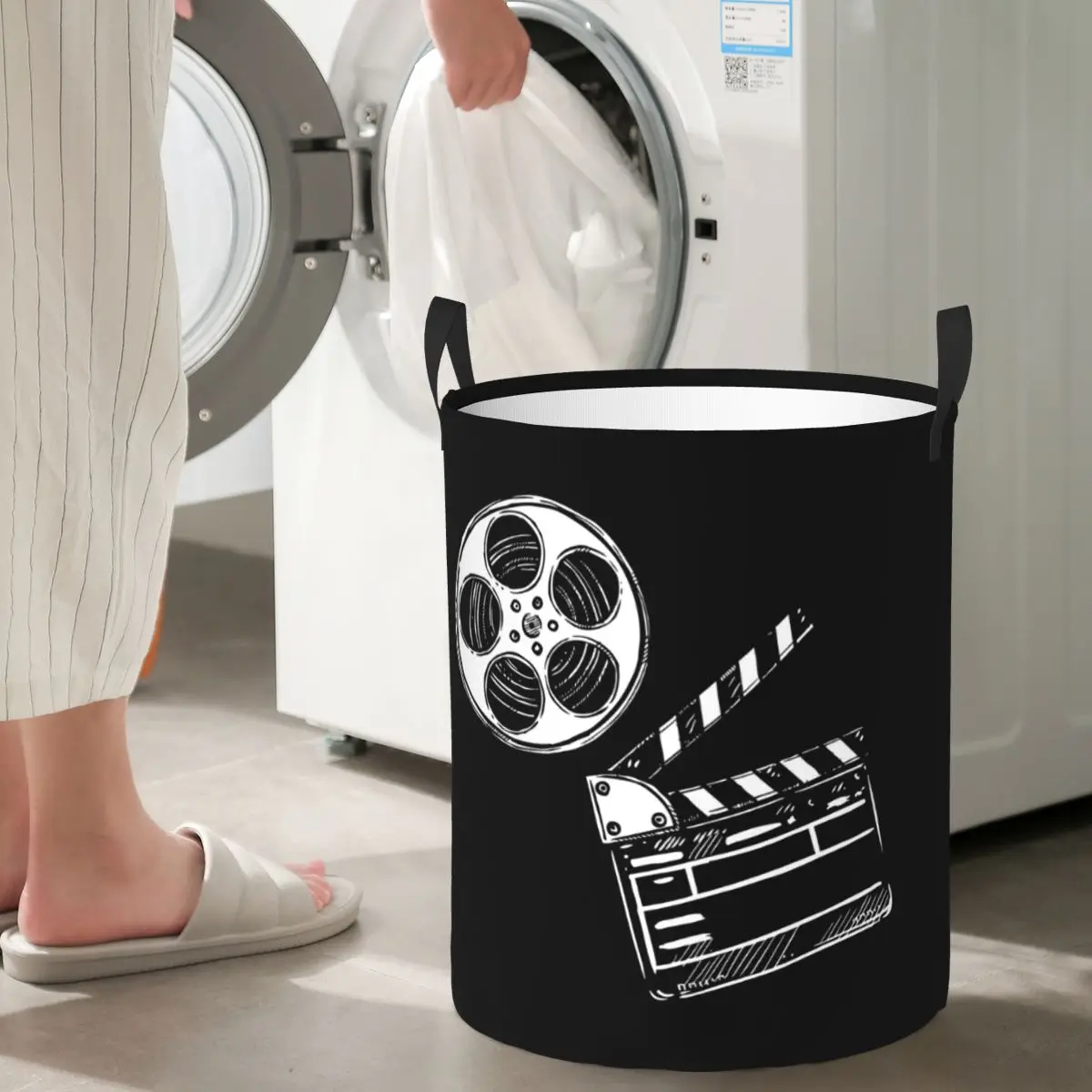 

Laundry Collector Movies Film And Clapperboard Foldable Laundry Basket Home Organizer Baby Washing Basket Home Organizer