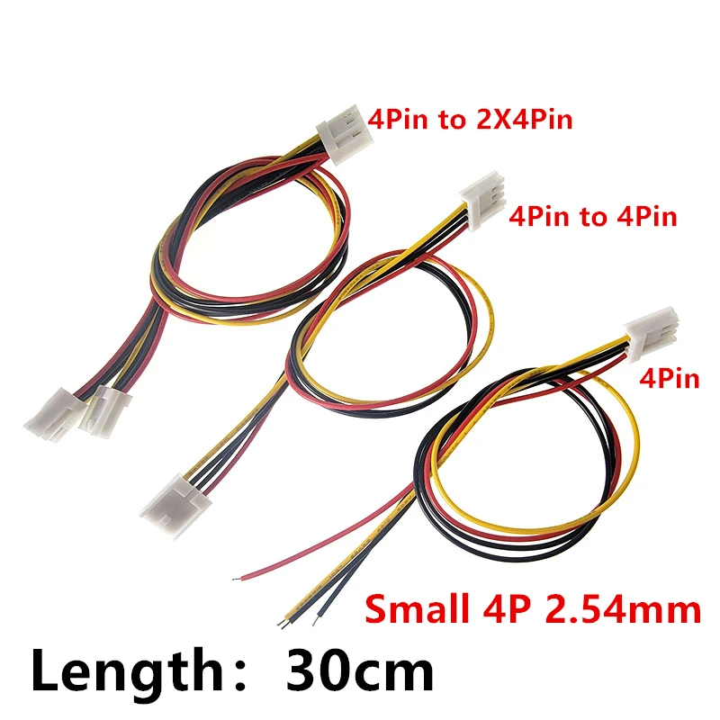 2Pcs/lot ITX FDD Floppy 4Pin Female 2.54mm to 2X4Pin Female dual 4Pin small 4pin Converter power supply Leads Cable Cord 30CM