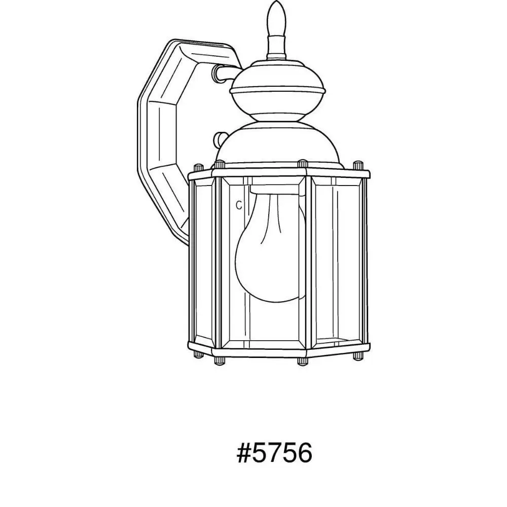 Outdoor Wall Lantern BrassGUARD Collection Savannah Matte Black 5.38" Width 10.25" Height 1 Light Incandescent 100 Watts Wet