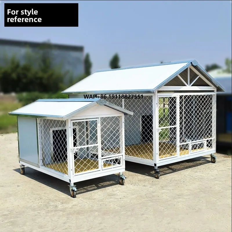 

Luxury Modern Portable Dog Kennel with Wheels Durable Metal Outdoor Pet House