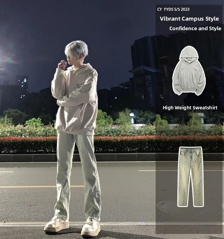 

Мужские джинсы с флисовой подкладкой, прямые, зауженные, с расклешением, в американском стиле, молодежные, трендовые, зимние, из хлопка и полиэстера