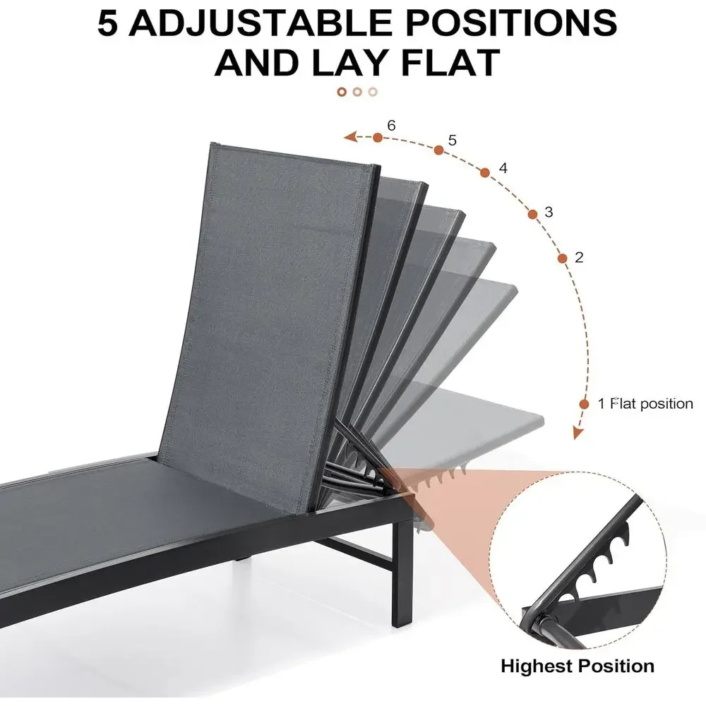 

Activity ProductChaise Lounge Chair Outdoor Set O 4, Adjustable 5 Positions Pool Lounge Chairs, Metal Tanning Recliner, Outdoor