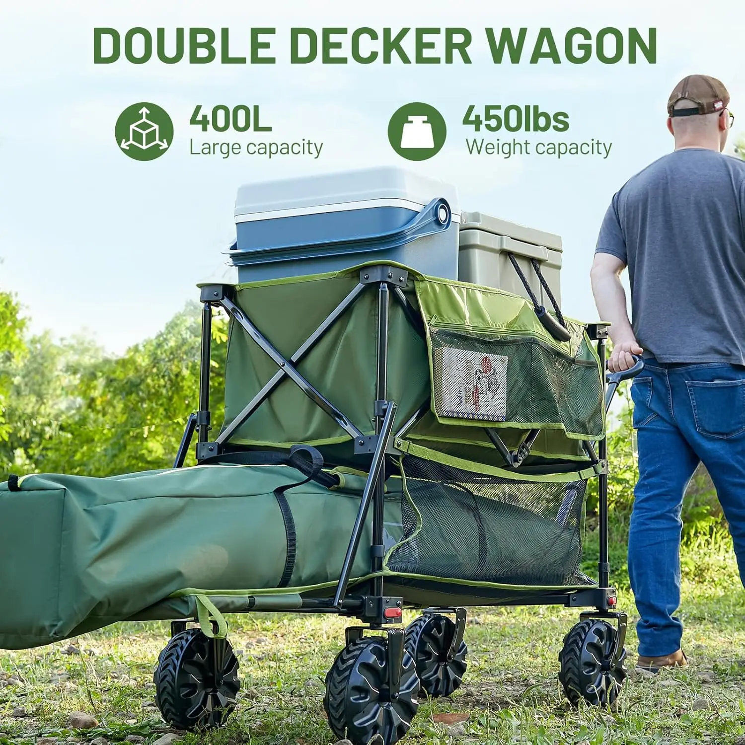 400L Large Capacity Folding Double Decker Wagon, 54