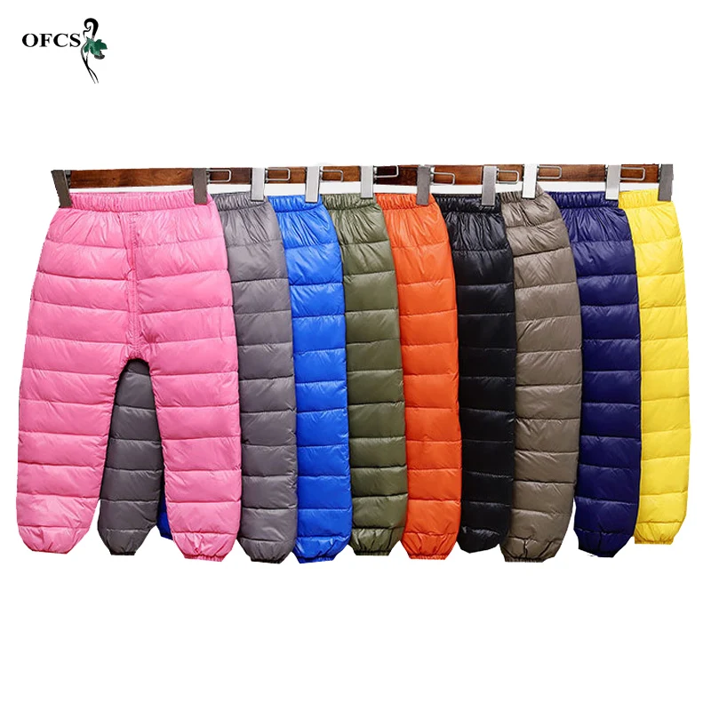 Winter Boys & Girls Down Cotton Trousers 2-10Years Old Thick Warm Pants Baby Trousers Children Sweatpants Cotton-Padded Snowsuit