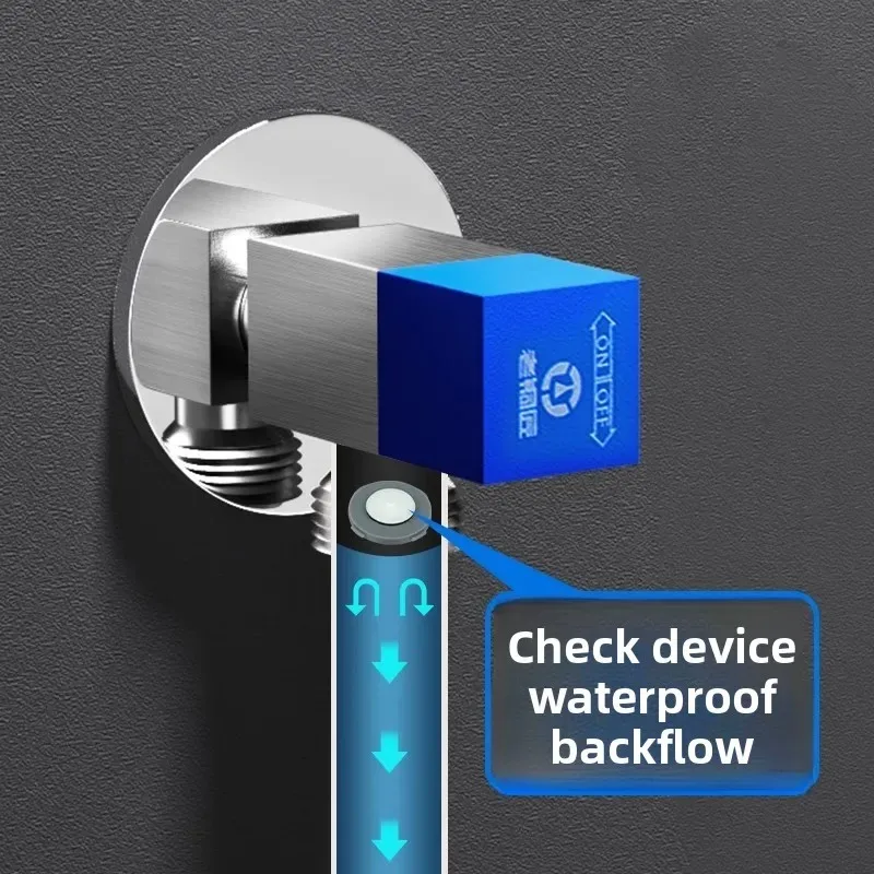 Light luxury high flow submersible angle valve boat cold and hot universal check triangle valve household water stop valve
