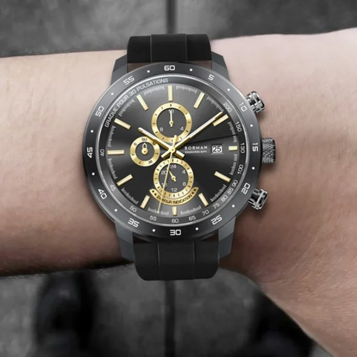 

Мужские автоматические часы Borman, 42 мм, механические наручные часы, 5 атм, водонепроницаемые, со светящимся сапфиром, месяц, неделя, дата