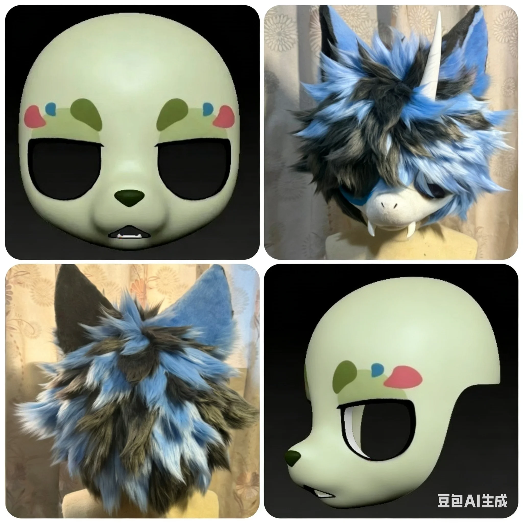 

Kemono Base Mask Canidae Mid to Long Snout Fursuit Kig Serie Beast Костюм с 3D принтом Череп Костюм DIY Аксессуары Косплей Маска