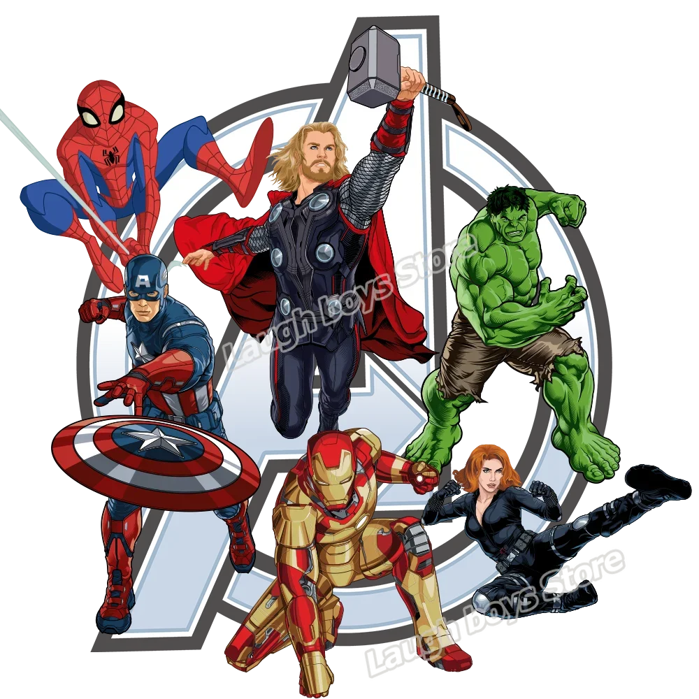 Ironing Hot Transfer Marvels Clothing Sticker Iron Man Spider Man Avengers Clothes Patches Bag Hoodie Shirt Stamping Gift