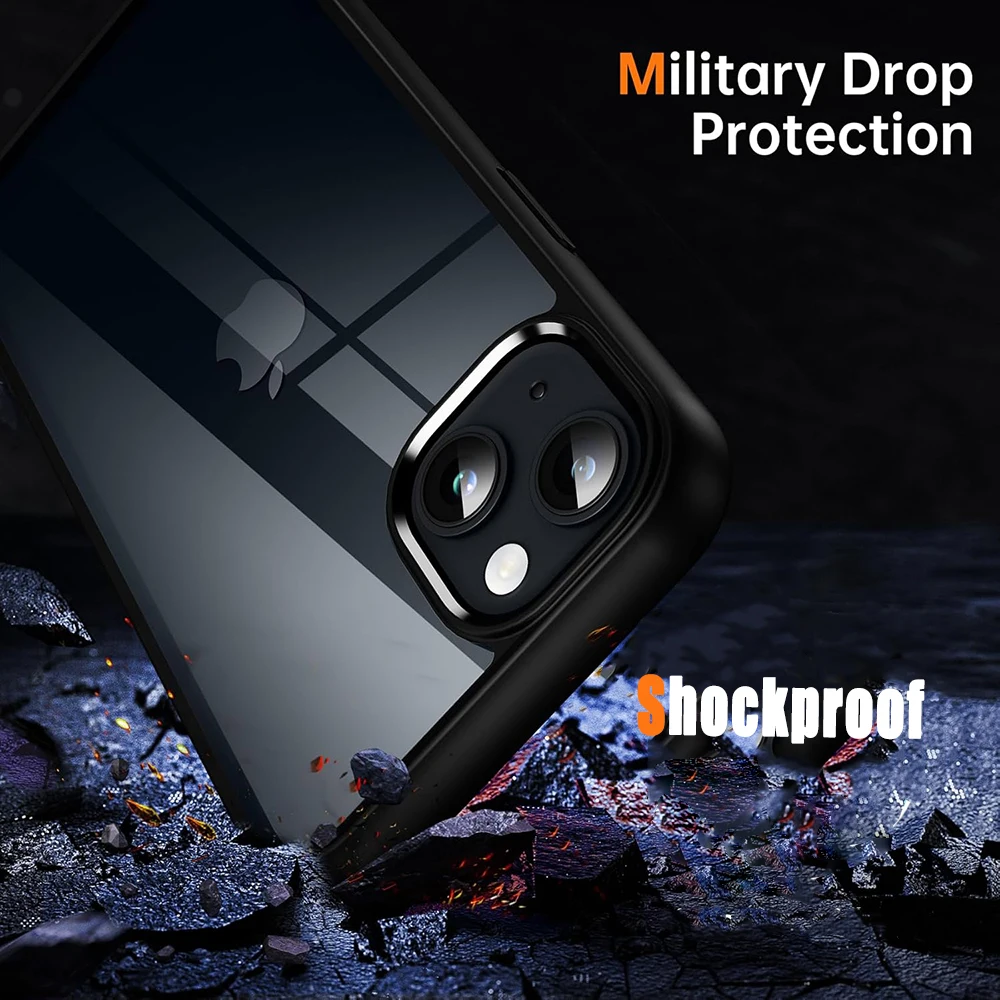 Shockproof Silicone Lanyard Cord Phone Case For iPhone 11 12 13 14 15 Pro Max XS XR 8 7 6 Plus Transparent Protection Back Cover