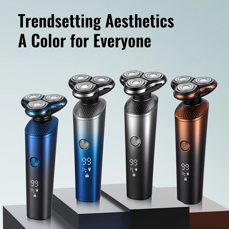 Triple Blade Electric Shaver for Men Rotary Razor Body Hair Remover Trimmer Washable for Face Bikini Shaving for Household Hotel