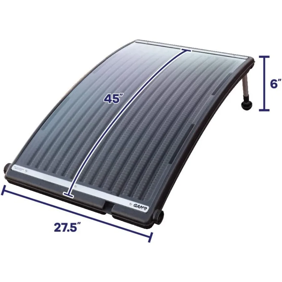 4721-BB SolarPRO Curve Solar Pool Heater for Intex Bestway Above-Ground and Inground Pools Black Includes Intex Adapters 2 Hose
