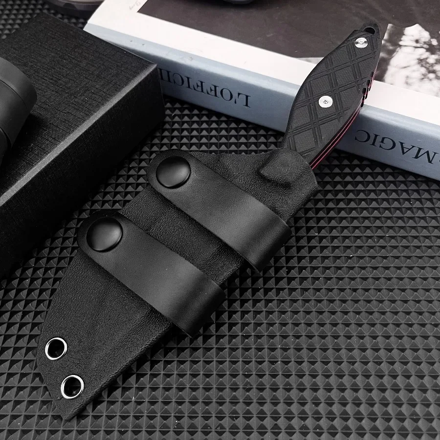 V040 الأسود سكينة تكتيكية 8Cr13Mov بليد G10 مقبض التكتيكية الدفاع جيب EDC سكين تخييم صغير أداة المجال سكينة سرفايفل #5