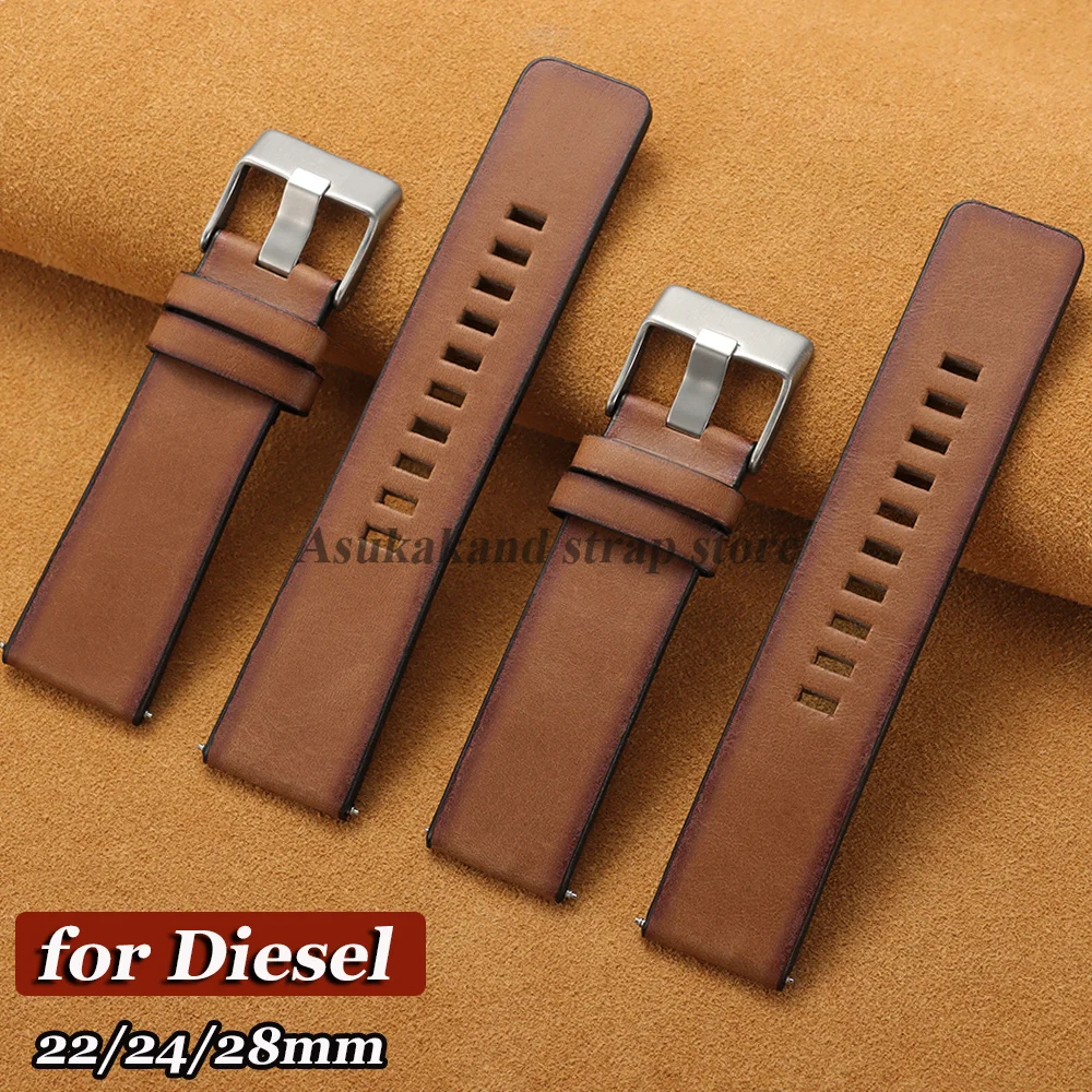 For DIESEL Genuine Leather Watch Strap for DZ7311 DZ7332 DZ7314 DZ1405 DZ4323 Watch Band Men 22mm 24mm 28mm Bracelet Accessories