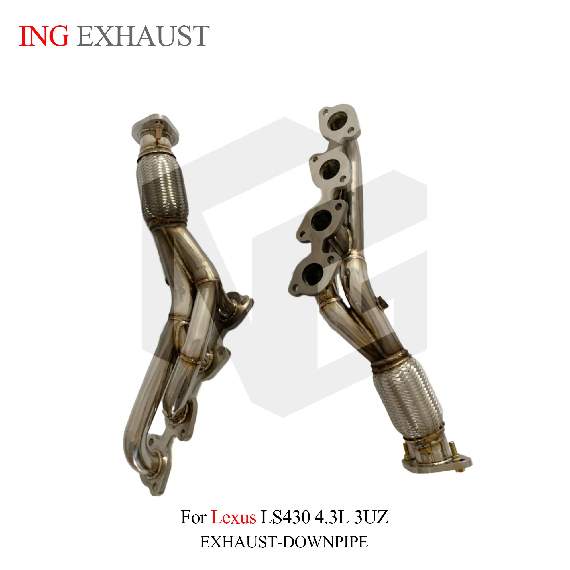 

ING Catless Downpipe Manifold Stainless Steel Header for Lexus LS430 4.3L 3UZ Toyota Engine Race Tube Hot Sale Exhaust System