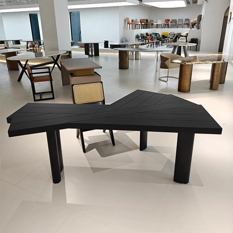 

&u High-End Designer Italian Minimalist White Ash Solid Wood Office Desk Modern Style Creative Art Desk Internet Celebrity