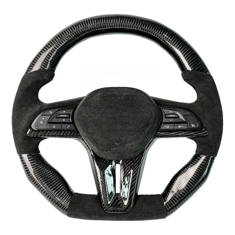 For GT-R R35 2015 2017 2019 2020 2022 2024 Black Carbon Fiber Steering Wheel with Car Accessories Customizable