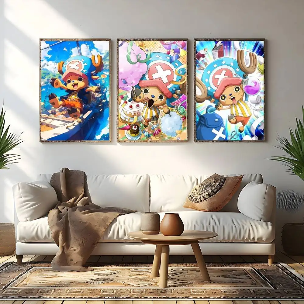 Tony Tony Chopper Kawaii One Piece Poster Canvas Print Poster Vintage Classic Art Print Living Room Home Decor Art Poster Gifts