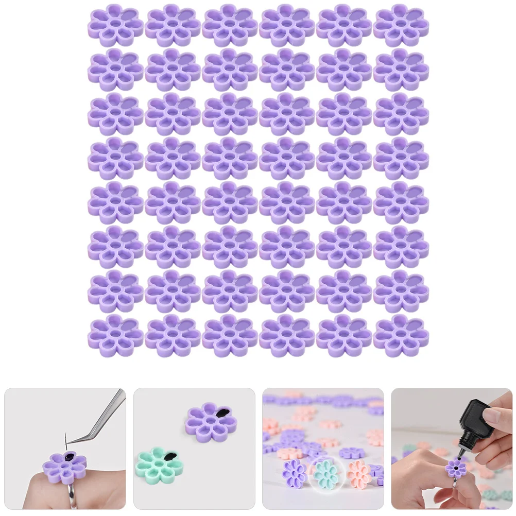

100Pcs Eyelash Glue Cups Lash Grafting Holder Delay Drying Time Multi-Grid Design Reusable for Eyelash Extension