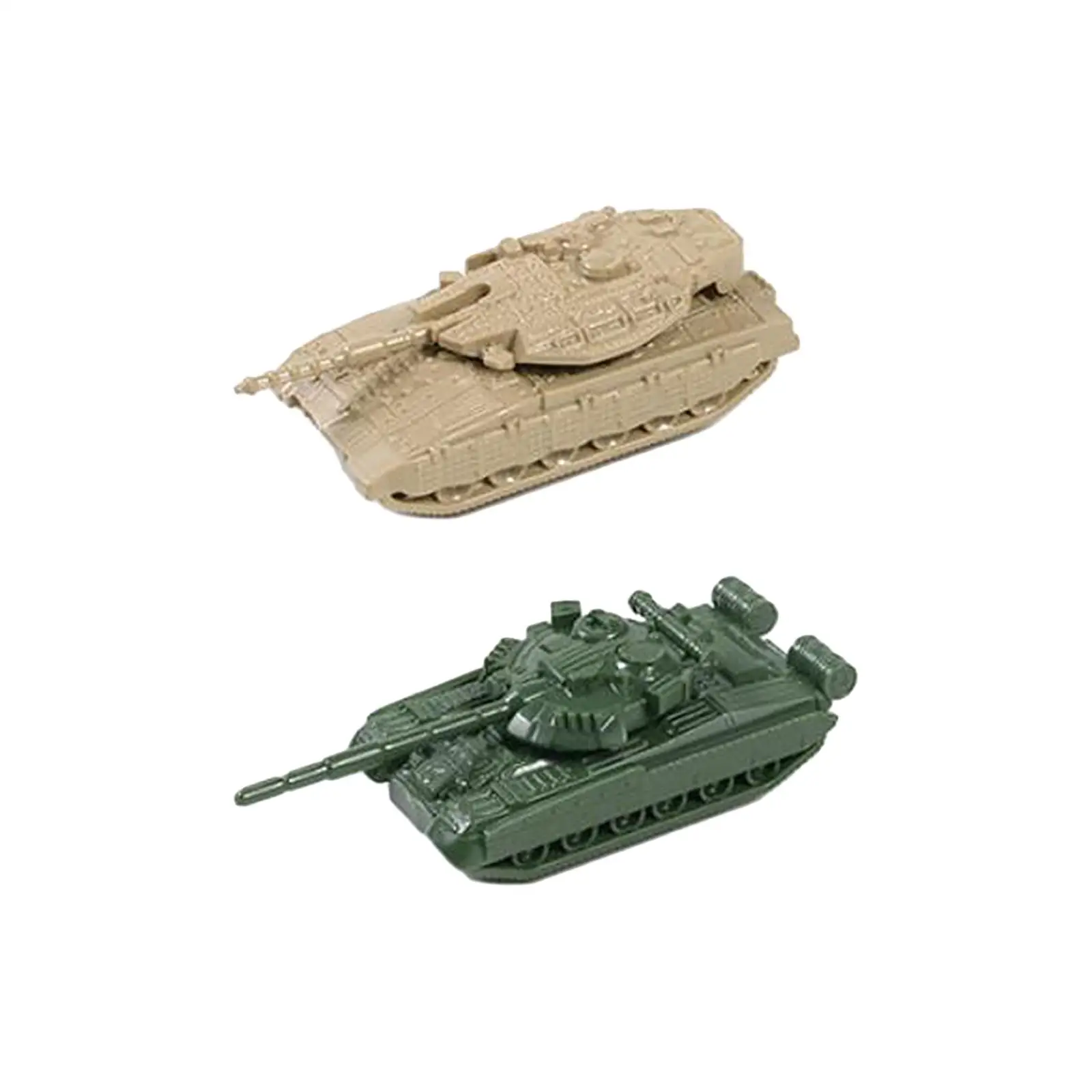 2 Pieces 1/144 Scale Tank Model Collectibles Tracked Crawler Chariot for Gift Party Favors Education Toy Table Scene Adults