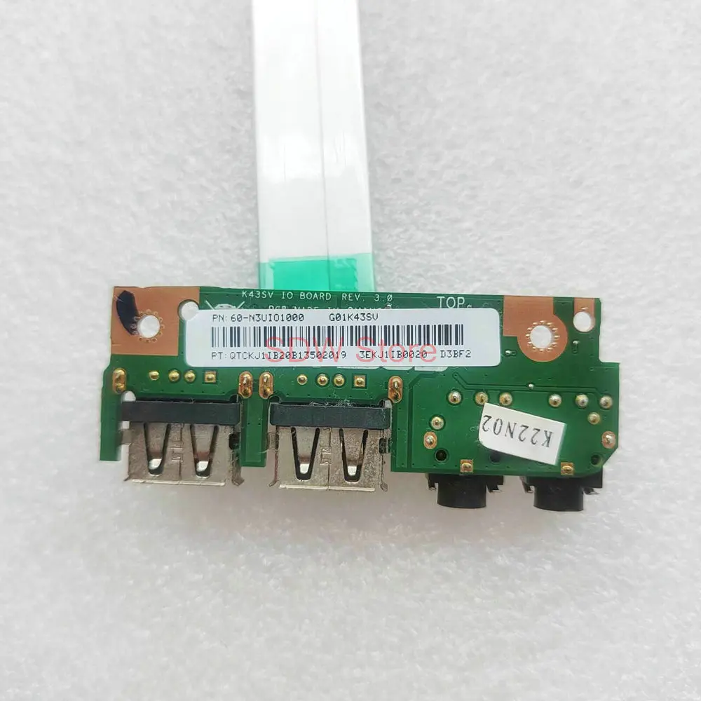 K43SD IO BOARD For ASUS K43 K43SV K43SD A43S X43S K43S K43SJ Laptop Audio USB IO Board Interface Board JACK Board REV2.0 3.0 4.1