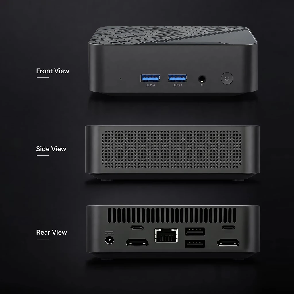 2026 인텔 N150 휴대용 미니 PC 4C4T 3.6GHz 16GB DDR4 M.2 NVMe SSD 512GB 트리플 4K WiFi6 BT5.2 저소음 쿨링 오피스 홈 프로 썸네일 5