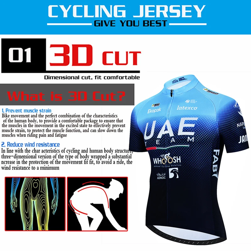 Cycling Clothes Man Summer 2024 UAE Bib Tricuta Jersey Pro Team Bike Clothing Men\'s Suit for Bicycle Road Uniform Laser Cut Mtb