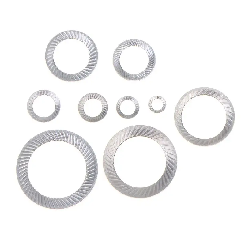 New 10Pcs M3 M4 M5 M6 M8 M10 M12 M14 M16 304 Stainless Steel Disc Spring Serrated Lock Washer Conical Knurled Elastic Gaskets