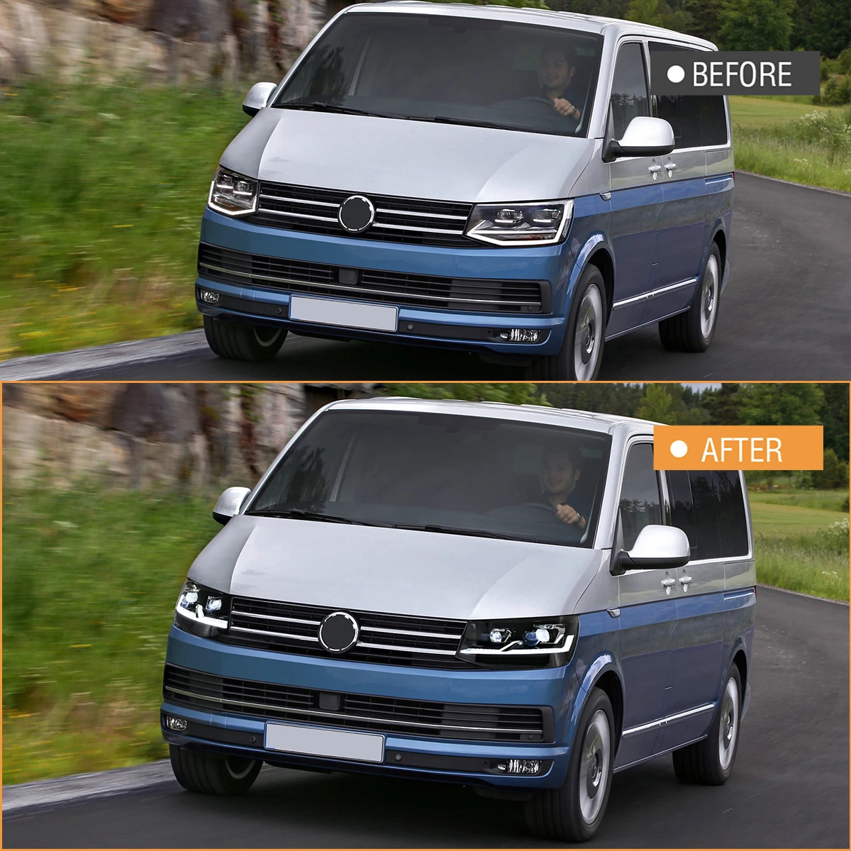 Projektorlinsen-LED-DRL-Scheinwerfer-Einheit für VW Volkswagen T5.1 2013-2015 T6 2016-2019 – Detail 3