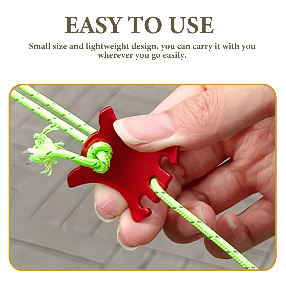 

6Pcs Wind Rope Buckles Sturdy Lightweight Aluminum Alloy Rope Fixers for Outdoor Camping Tent Secure Fastening Tool