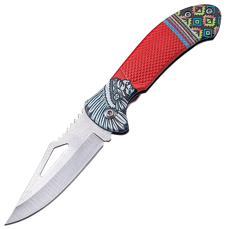 High hardness color handle outdoor folding knife exploration portable small knife camping and hiking special pocket knife