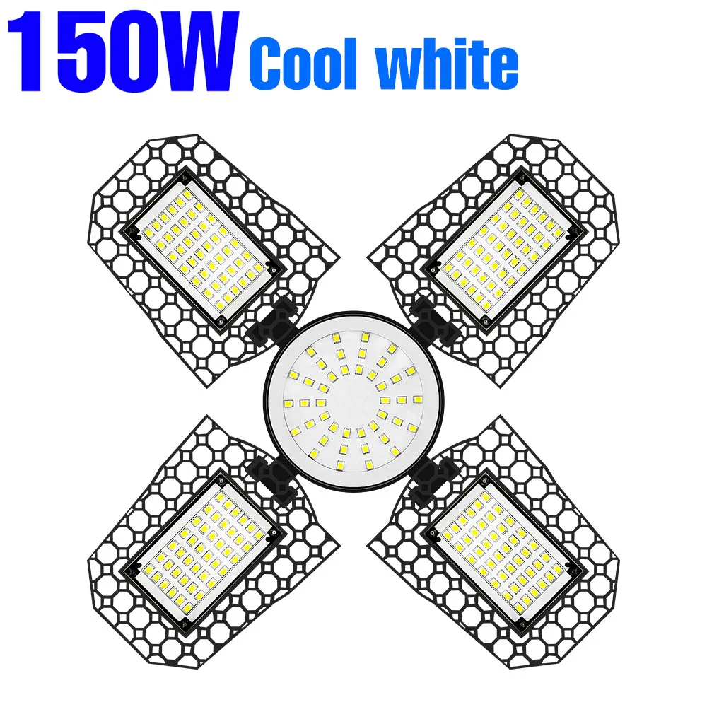 200W E27 220V Led Gloeilamp E26 Garage Lamp Vervormbare Opvouwbare Spots Thuis Magazijn Werkplaats Verlichting 110V Koud/Warm Wit
