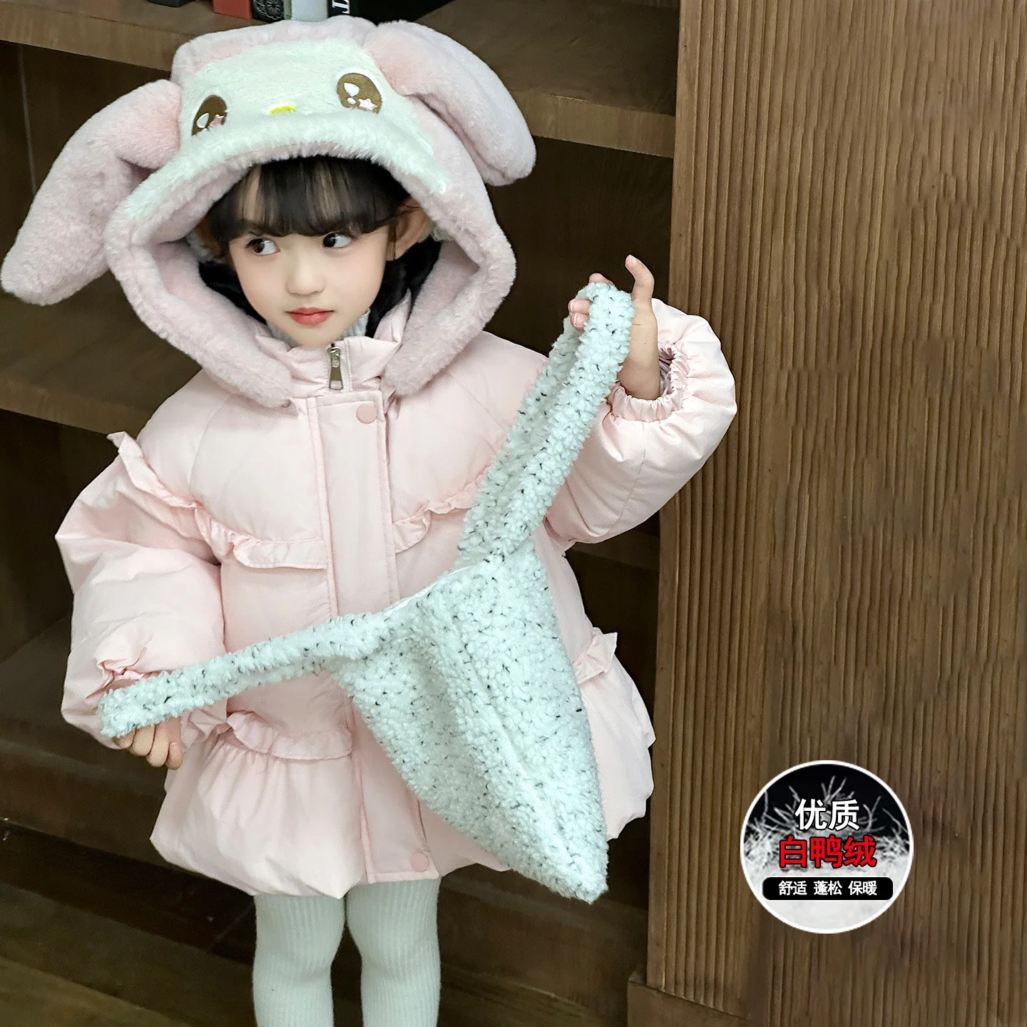 

Melody Down Jacket Girls Sanrio Cute Kawaii 2025 Cartoon Children's Winter Thickened Warm Baby 90 White Duck Down Jacket Gift