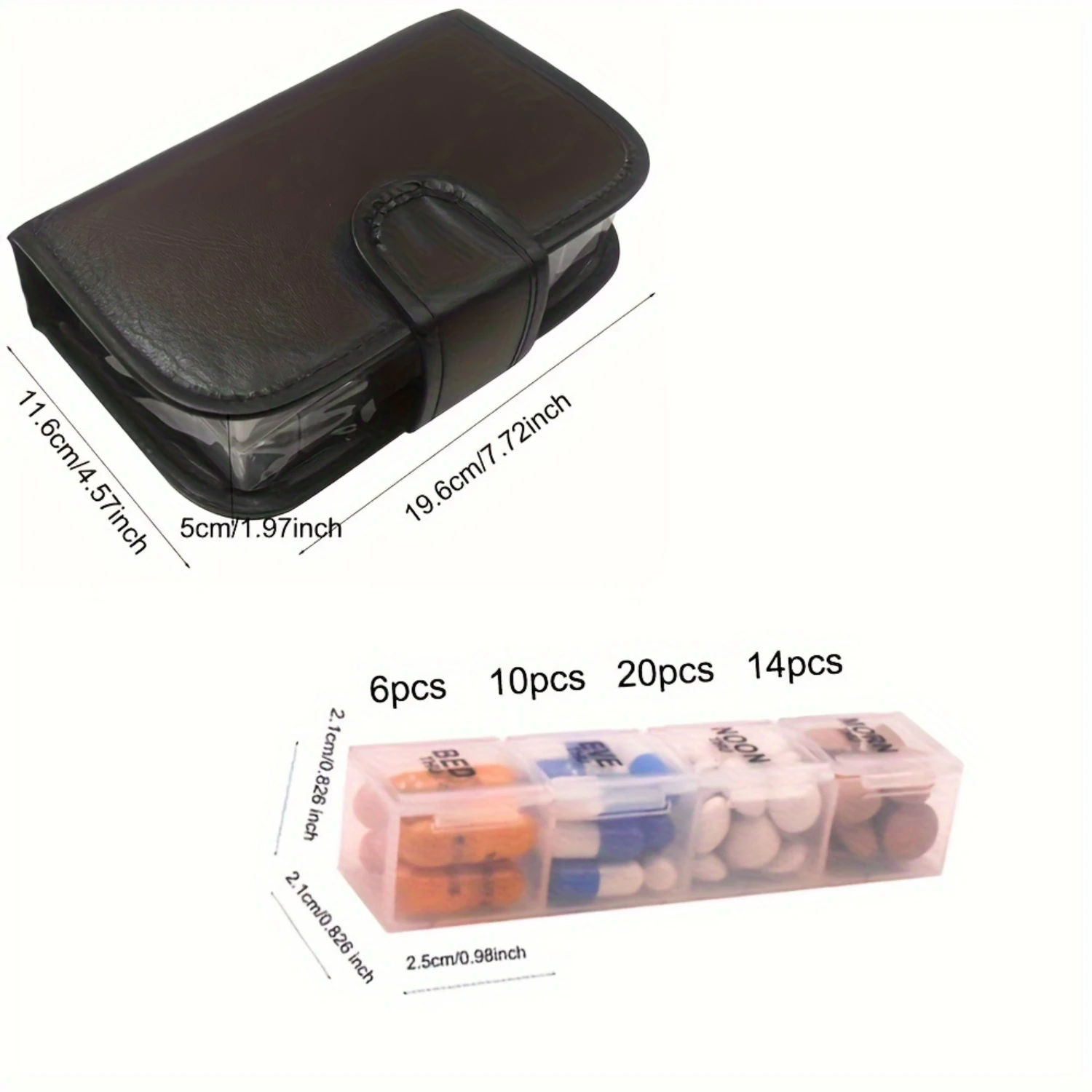 1pc Pill Case 14 Days 56 Compartments Pill Box/Pill Organizer Large Capacity Medicine  Case For  Travel Office