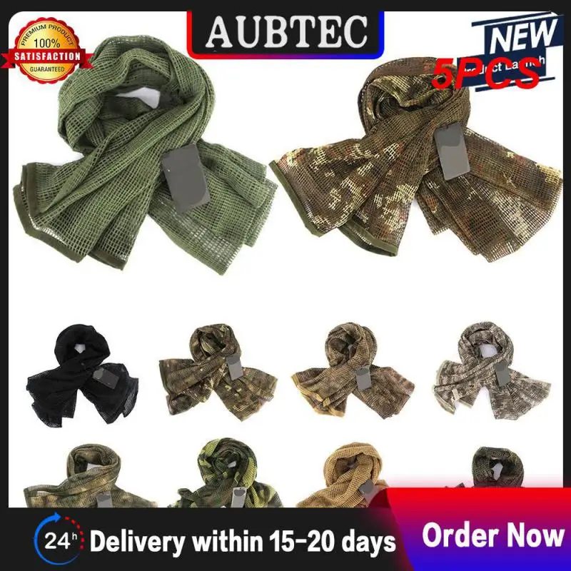 

5PCS Sniper Veil Stylish Camo Mesh Sniper Accessories Innovative Sniper Face Scarf Military Style Face Veil Sniper Camouflage