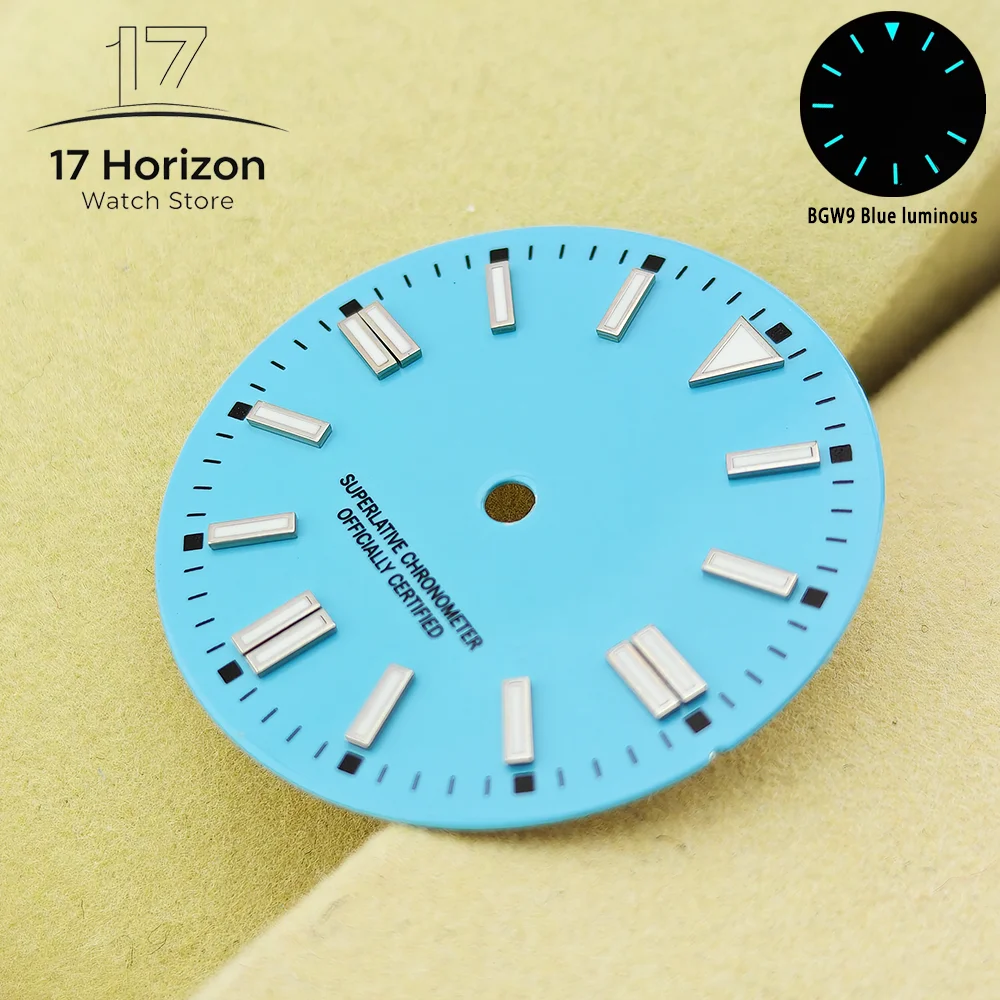 Lavender light purple NH35 Dials 28.5mm Dive Watch Dial BGW9 Blue Luminous Dial For NH35 NH36 Miyota 8215 ETA2836 Watch Parts