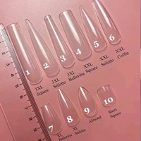 500PCS Clear Various Long 3XL XXL XL Short Square Stiletto Ballet Almond ABS Full Length False Nail Tips Manicure Extension Set