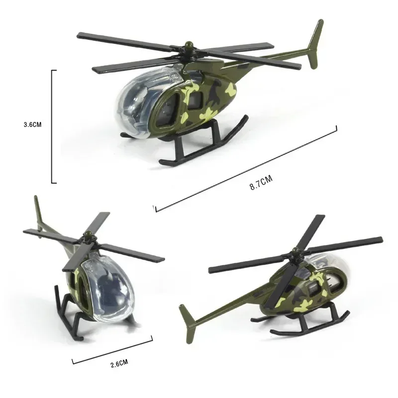 1PCS Children\'s Simulation Helicopter Toy Alloy Mini Aircraft Model Military Fighter Aircraft Ornaments Boy Toy Christmas Gift