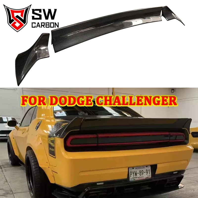 Carbon Fiber LB Style Rear Wing for Dodge Challenger Trunk Lip Splitter Spoiler Wing Boot Lid FRP Car Styling Body Kit