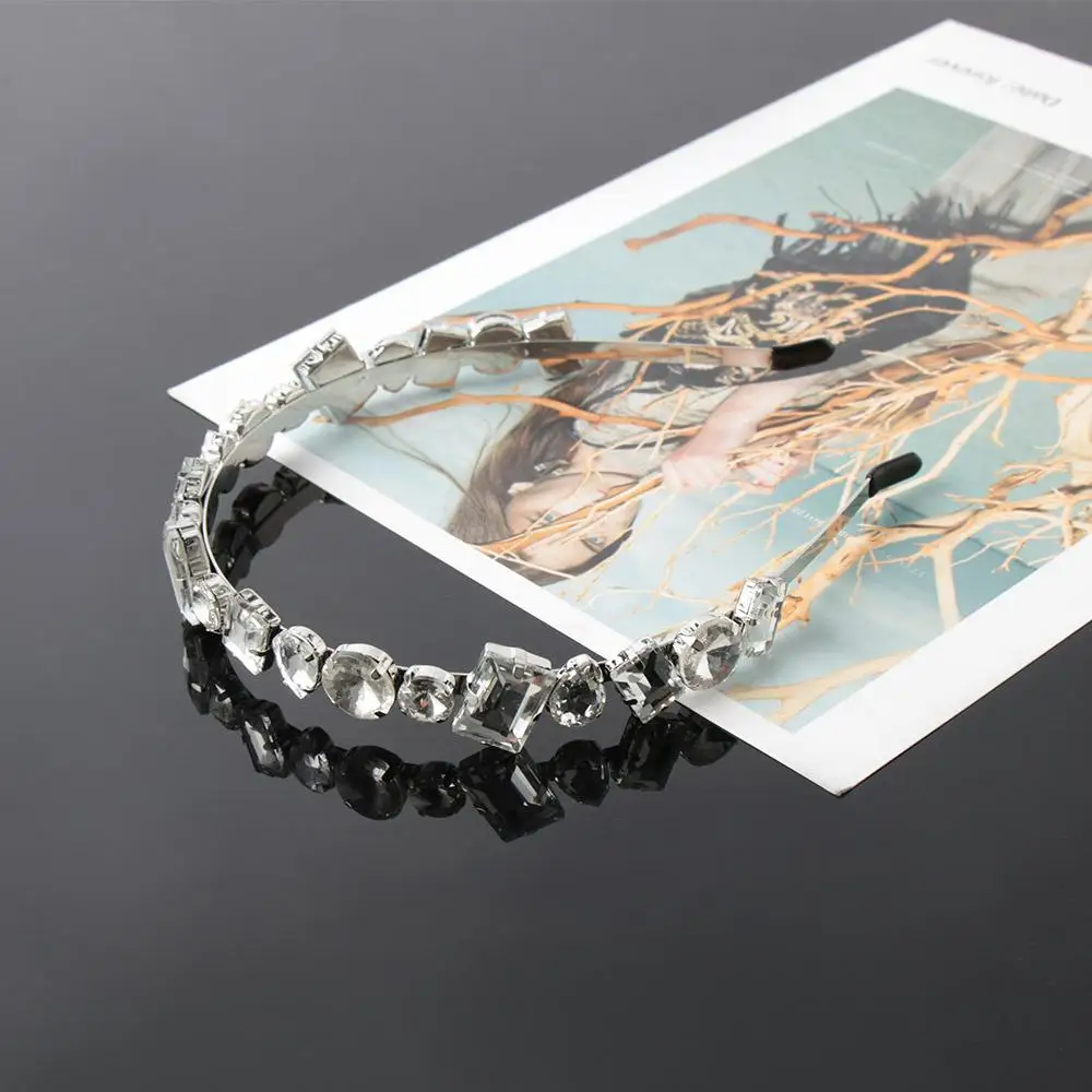 Elasticity Korean Small fresh Girl All-match Woman Head Wrap Colorful Rhinestone Headband Crystal Hairband