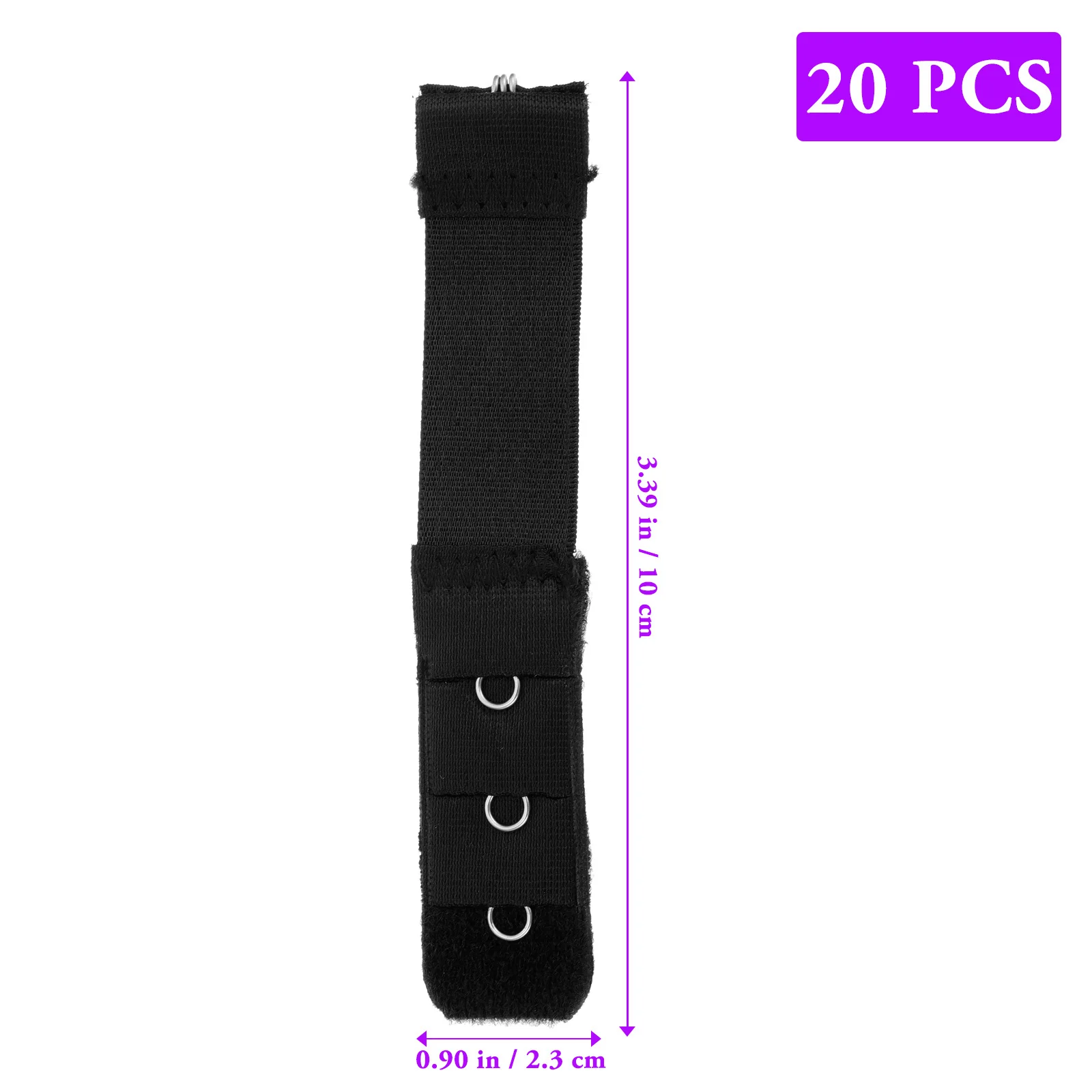 20pcs Stainless Steel Back Closure Extender 3 Rows 1 Hook Elastic Women Bra Clasps Underwear Extension Buckle Bra Accessories