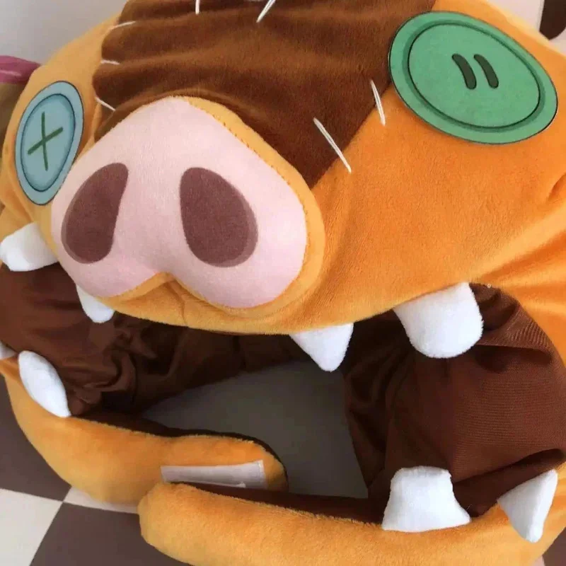 Cute Cartoon Soft Helmet Cosplay Headgear Plush Prop Winter Warm Helmet Neck Pillow Mask Party Kid Gift Game Bokoblin Pig Hat