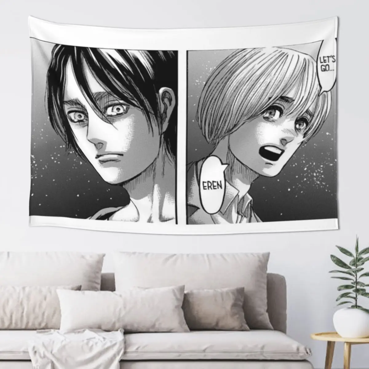 

Eren and Armin Chapter 139 Tapestry Decoration Aesthetic Wall Deco Aesthetics For Room Tapestry