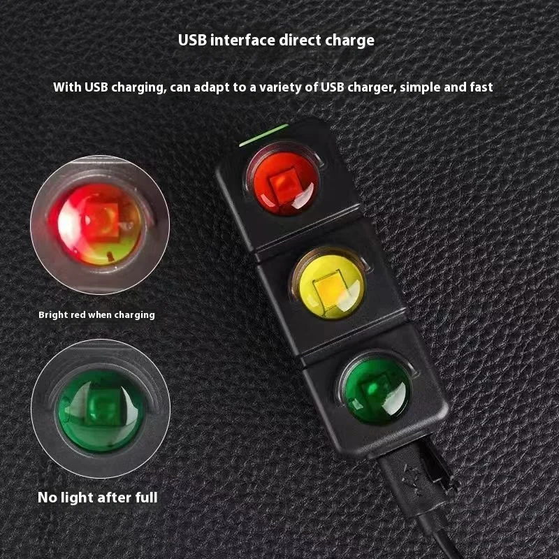 Creative Traffic Light Shape Cute LED Bike Light  Rechargeable Bicycle Rear Waterproof Taillight  Cycling Night Safety Warning