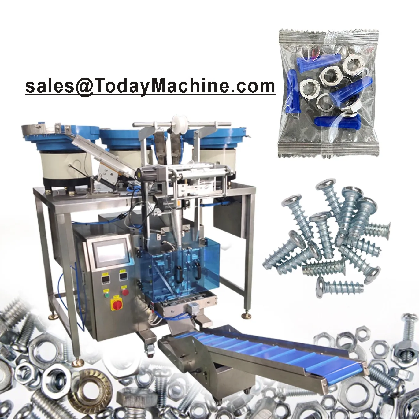 Counting and Packaging Machine for Screw Nut and Connector Hardware Packaging