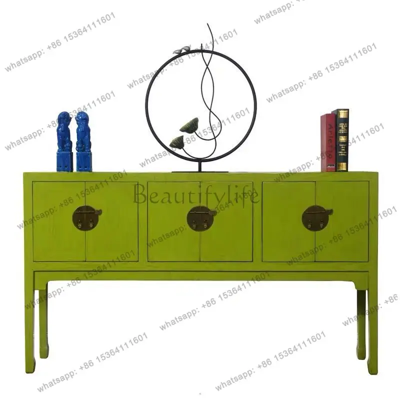 XX. New Chinese solid wood, antique and old foyer cabinets, modern Chinese living room decorative cabinets