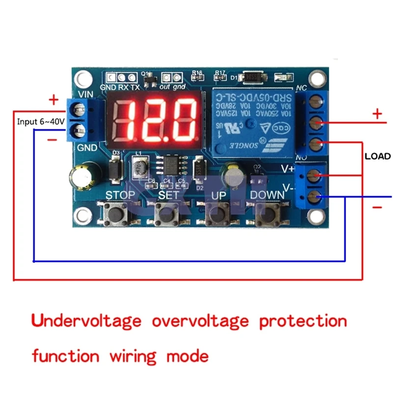 DC 6-40V Battery Charger Discharger Control Switch Undervoltage Overvoltage Protection Board Auto Cut Off Disconnect Controller